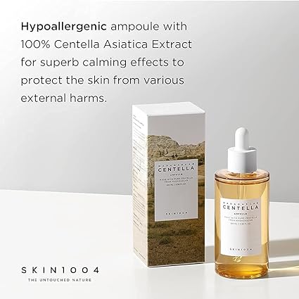 SKIN1004 Madagascar Centella Ampoule Sérum Calmante e Hidratante con 100% Extracto de Centella Asiática de Madagascar Ideal para Pieles Sensibles y con Acné