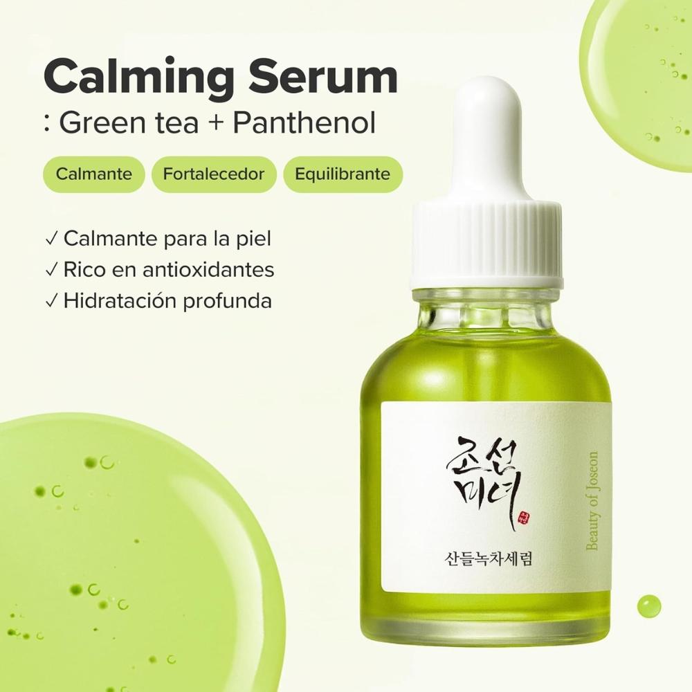 Beauty of Joseon Calming Serum Té Verde + Pantenol 30 ml – Sérum calmante e hidratante para piel sensible – Ayuda a reducir el aspecto de rojeces y refuerza la barrera