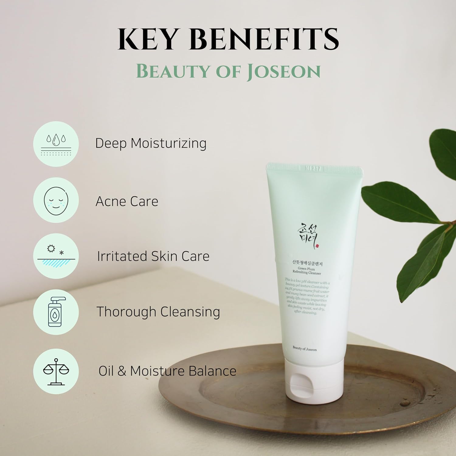 Beauty of Joseon Limpiador Facial Refrescante con Extracto de Ciruela Verde y Moringa 100 ml Ideal para Todo Tipo de Pieles Vegano y Libre de Crueldad Animal