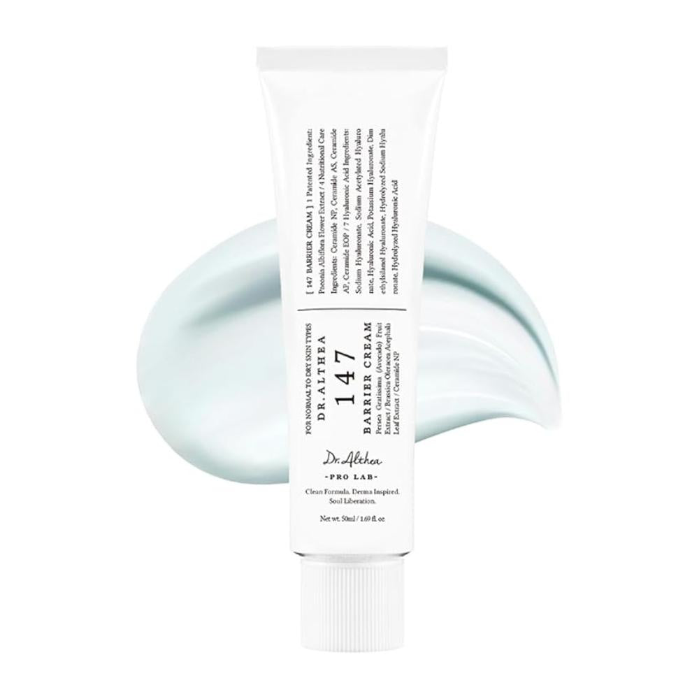Dr. Althea 147 Barrier Cream 50 ml Crema Barrera Azulene con 4 Ceramidas y 7 Tipos de Ácido Hialurónico Vegana Reparadora e Hidratante para Piel Seca y Sensible