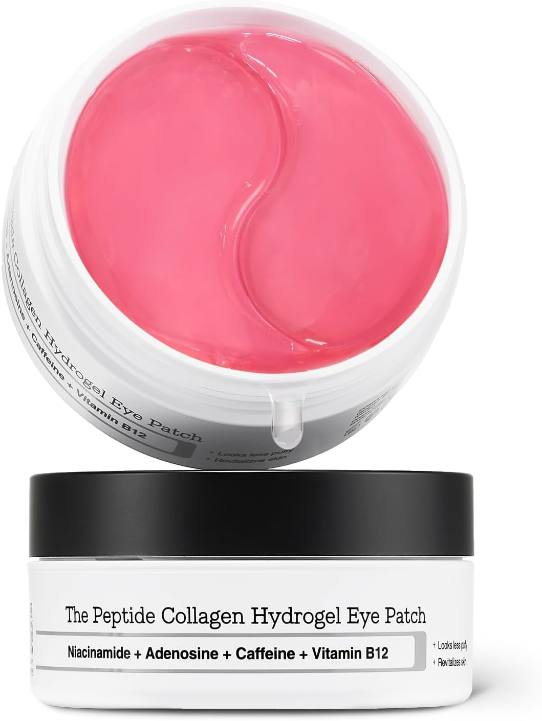COSRX Pink Peptide Collagen Hydrogel Eye Patches 60 uds | Parches de ojos con cafeína, péptidos + colágeno (bolsas y aspecto de ojeras)