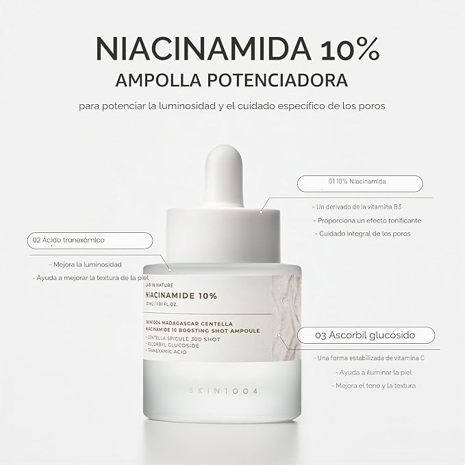 SKIN1004 Niacinamide 10% Boosting Shot Ampoule – sérum coreano – imagen 2