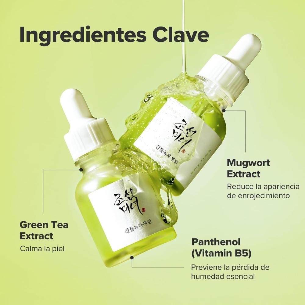 Beauty of Joseon Calming Serum Té Verde + Pantenol 30 ml – Sérum calmante e hidratante para piel sensible – Ayuda a reducir el aspecto de rojeces y refuerza la barrera