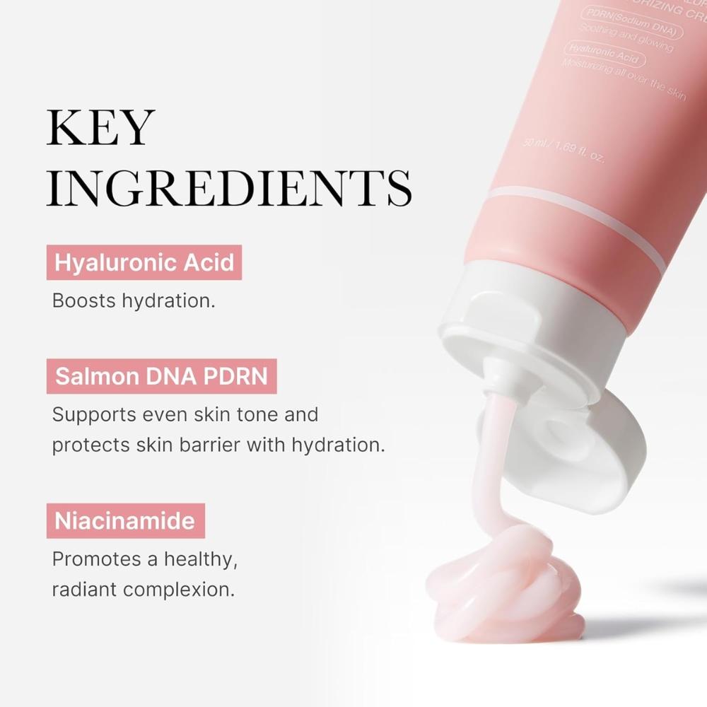 medicube PDRN Pink Hyaluronic Moisturizing Cream 50 ml crema hidratante facial con PDRN (Salmon DNA / Sodium DNA) + complejo de ácidos hialurónicos