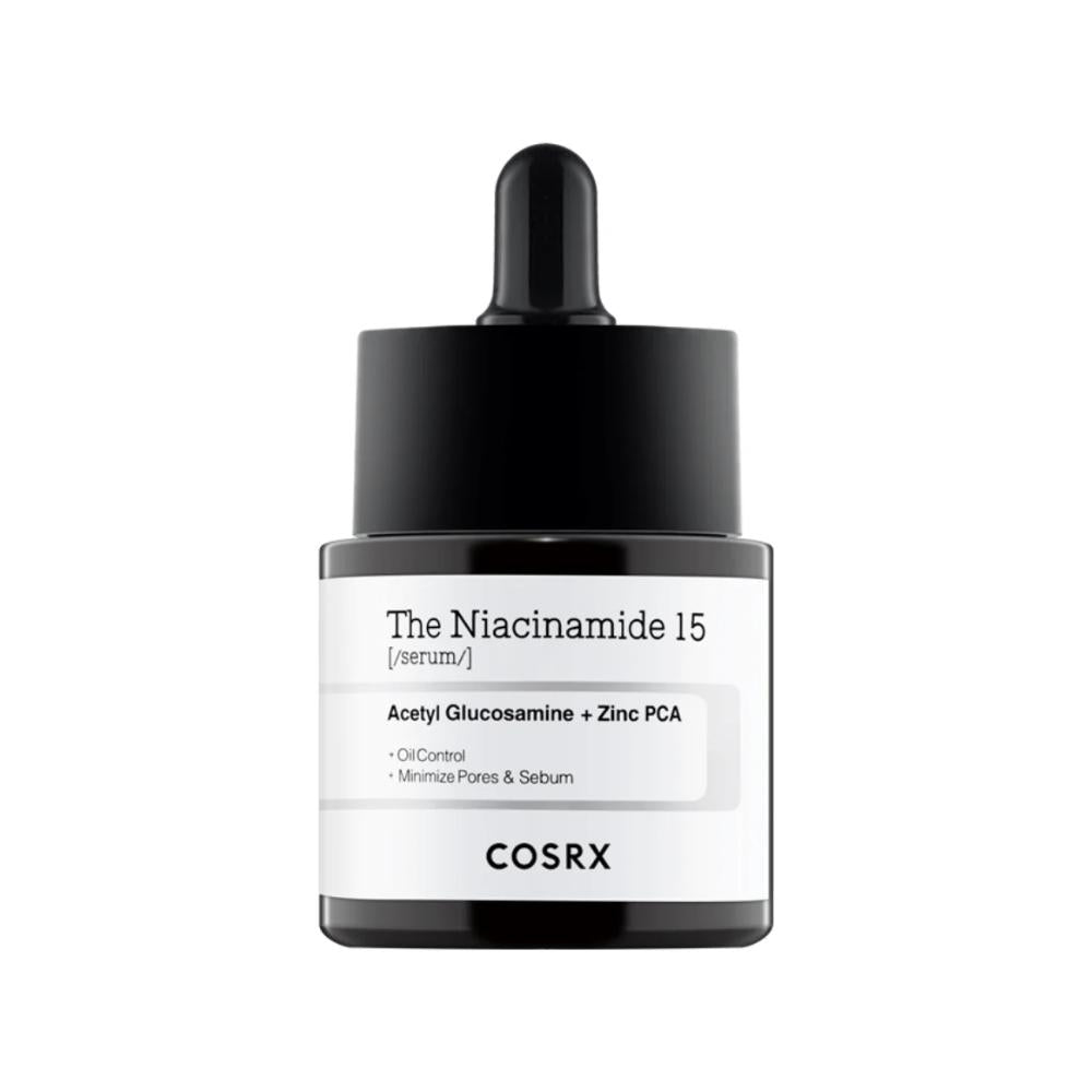 COSRX The Niacinamide 15 Serum 20 ml, sérum facial ultraligero de rápida absorción con Niacinamide 15% + Zinc PCA 1% + Acetyl Glucosamine (NAG)