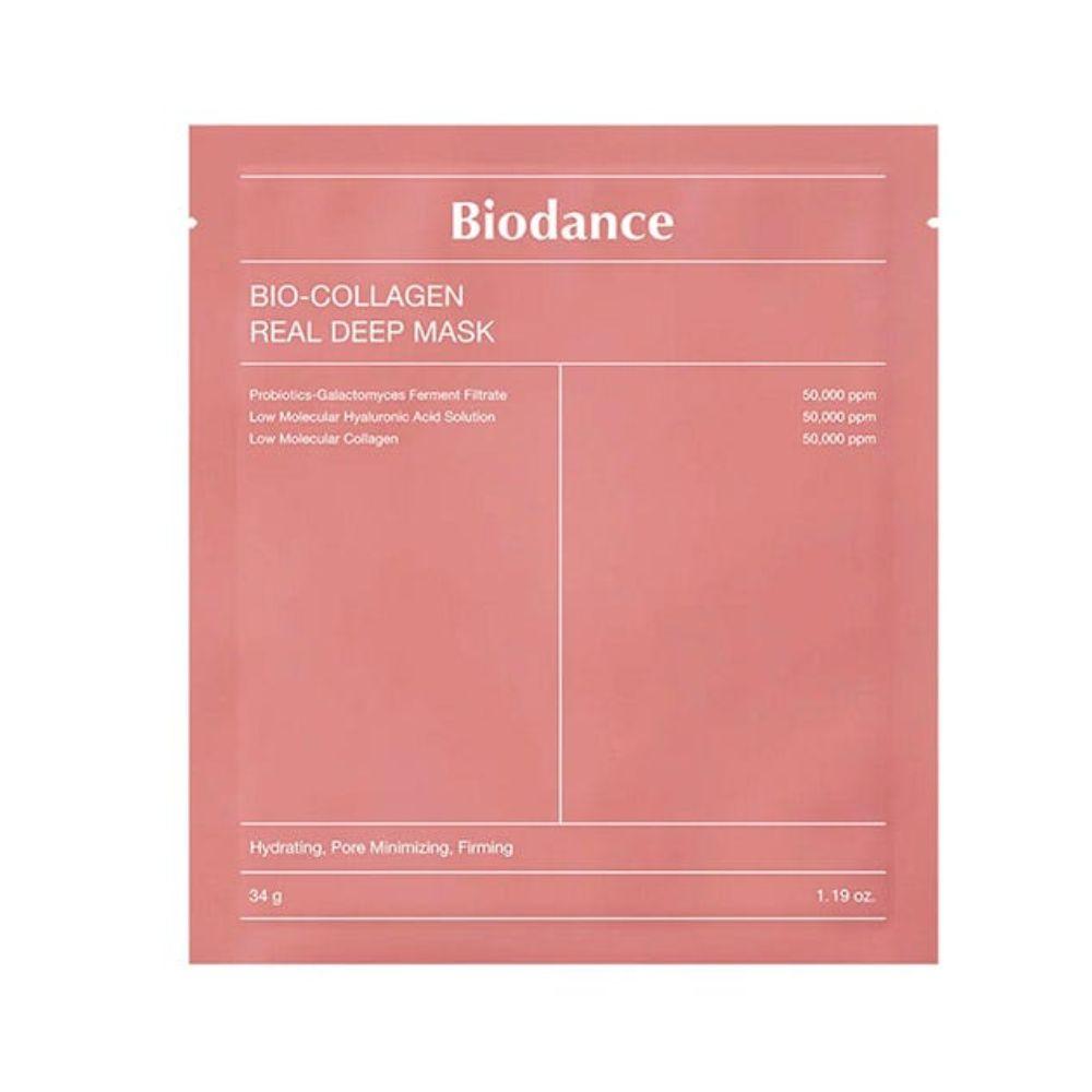 BIODANCE Bio‑Collagen Real Deep Mask 34 g | Mascarilla hidrogel hidratante nocturna | Oligo‑Ácido Hialurónico + Niacinamida (overnight glow)