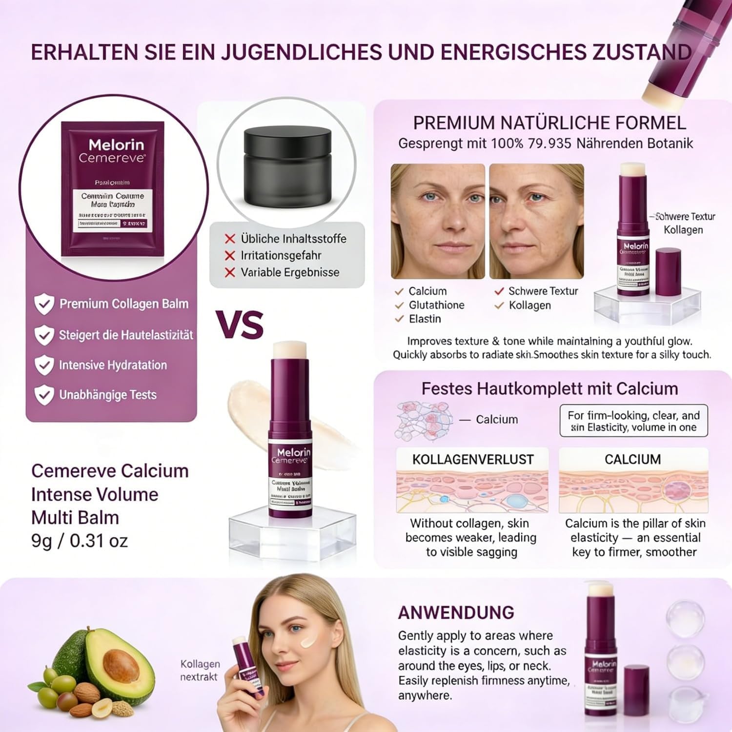 Dr. Melaxin Cemenrete Calcium Volume Multi Balm 9 g | Bálsamo en stick con calcio, colágeno y elastina para contorno de ojos y líneas de expresión