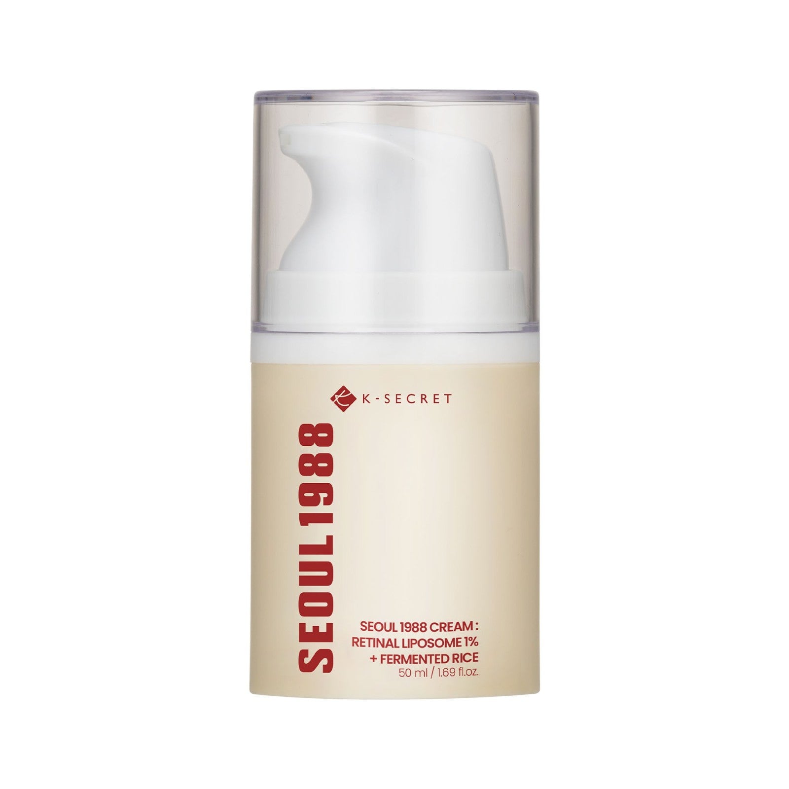 K-SECRET Seoul 1988 Cream Retinal Liposome 1% + Arroz Fermentado | Crema Antiedad Facial Hidratante con Bakuchiol, Péptidos, Vitamina C y E | Firmeza y Luminosidad | Cosmética Coreana | 50 ml
