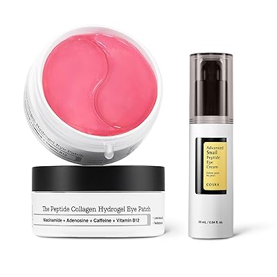 COSRX Pink Peptide Collagen Hydrogel Eye Patches 60 uds | Parches de ojos con cafeína, péptidos + colágeno (bolsas y aspecto de ojeras)