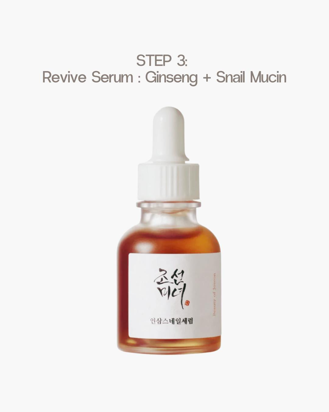 Beauty of Joseon- Pack Piel Seca & Madura (5 pasos): Ginseng Cleansing Oil + Ginseng Essence Water + Revive Serum Ginseng & Snail + Dynasty Cream + Relief Sun SPF50+