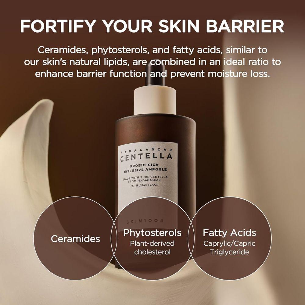 SKIN1004 Madagascar Centella Probio‑Cica Intensive Ampoule 50 ml | Sérum coreano intensivo con centella fermentada, probióticos y ceramidas para hidratar y calmar piel sensible