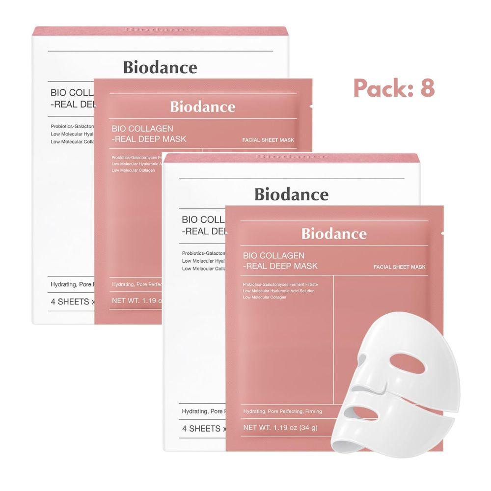BIODANCE Bio‑Collagen Real Deep Mask 34 g | Mascarilla hidrogel hidratante nocturna | Oligo‑Ácido Hialurónico + Niacinamida (overnight glow)
