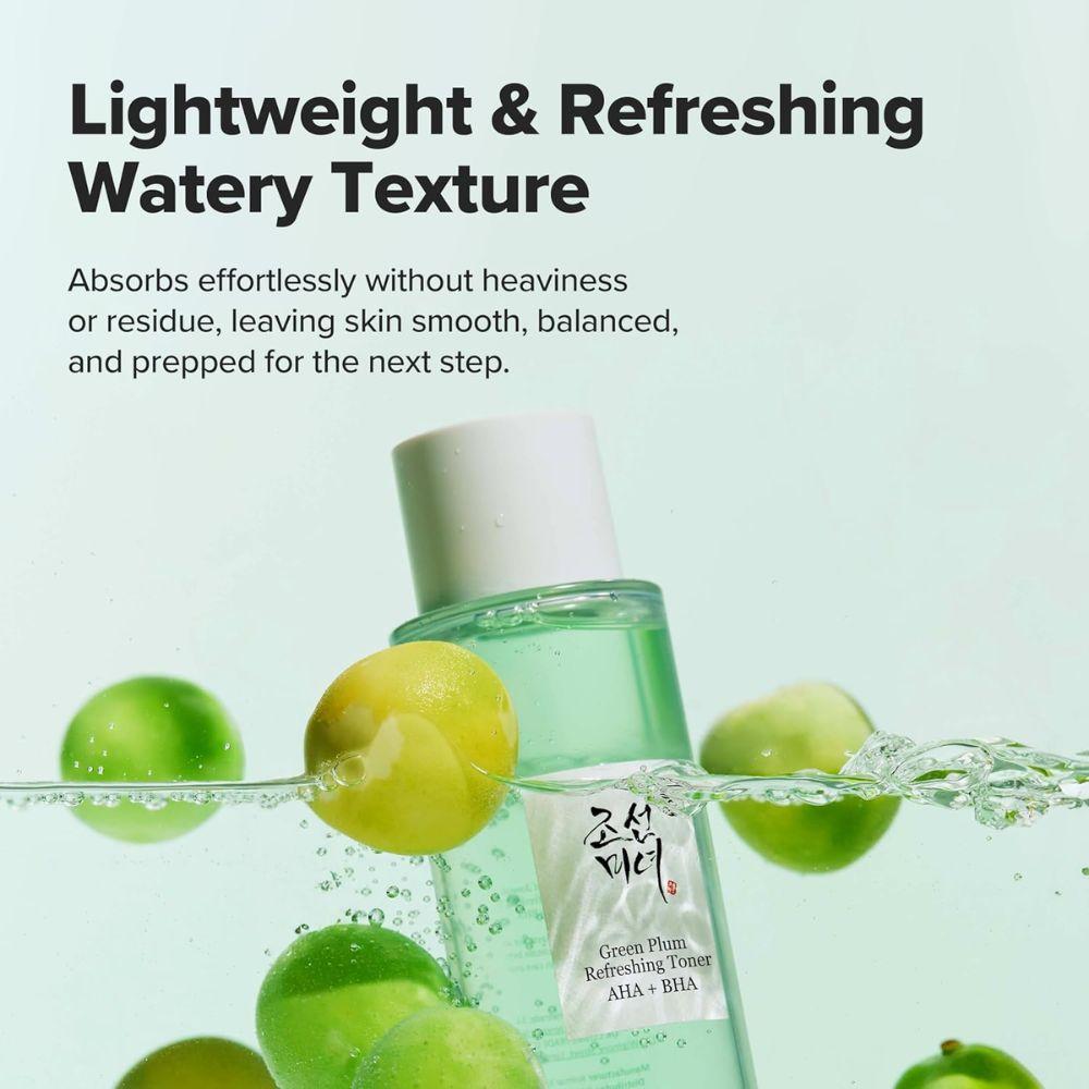 Beauty of Joseon Green Plum Refreshing Toner AHA+BHA 150ml | Tónico exfoliante suave para poros y textura