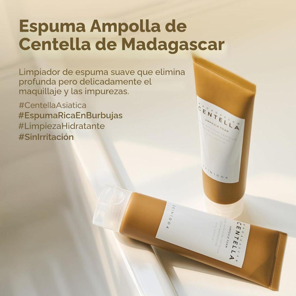 SKIN1004 Madagascar Centella Ampoule Foam 125 ml | Limpiador facial suave con centella asiática y pH 5.0 | Limpieza profunda, calmante e ideal como segundo paso de la doble limpieza