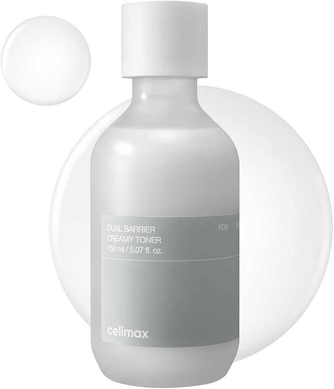 Celimax Double Barrier Creamy Toner con Ceramidas y Péptidos | Tónico Hidratante Facial | Sin Alcohol | Piel Sensible | 150ml