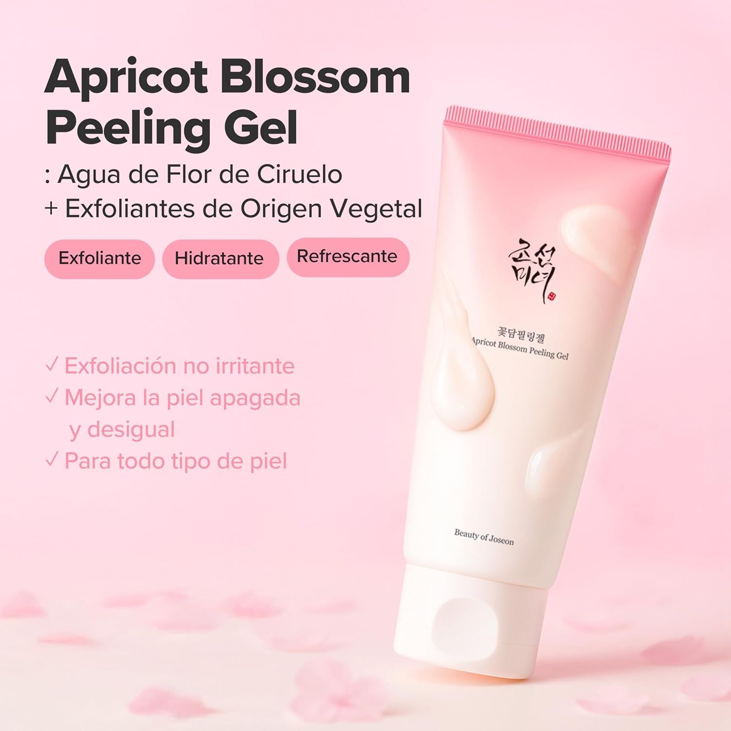 Beauty of Joseon Apricot Blossom Peeling Gel 100 ml | Peeling gel gommage suave con flor de albaricoquero y celulosa vegetal para piel más lisa y luminosa