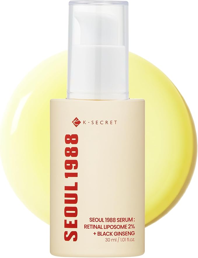 K-SECRET Seoul 1988 Retinal Liposome Serum 2% + Ginseng Negro 58% | Antiedad Intensivo con Bakuchiol, Niacinamida y Péptidos | Sin Fragancia | Cosmética Coreana | 30 ml