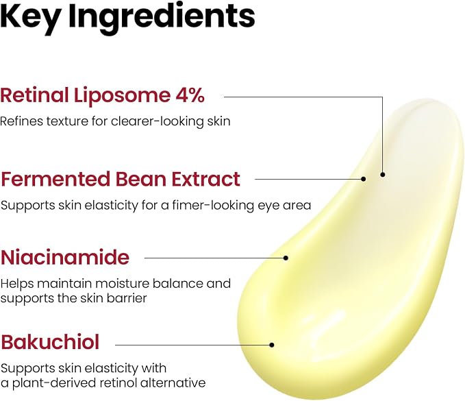 K-SECRET Seoul 1988 Retinal Eye Contour Cream | Contorno de Ojos Antiedad con 4% Retinal Liposoma + Extracto de Judía Fermentada | Niacinamida, Bakuchiol | Ojeras, Arrugas y Patas de Gallo | Cosmética Coreana | 30 ml