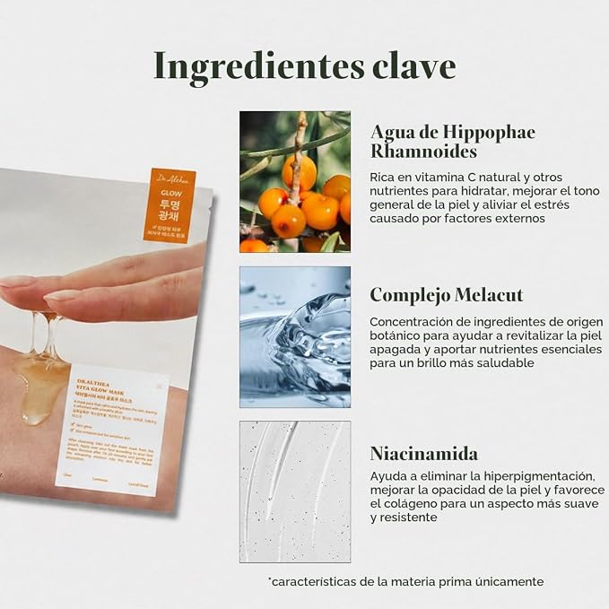 Dr. Althea Vita Glow Mask · Pack 4 – mascarilla facial coreana – imagen 4