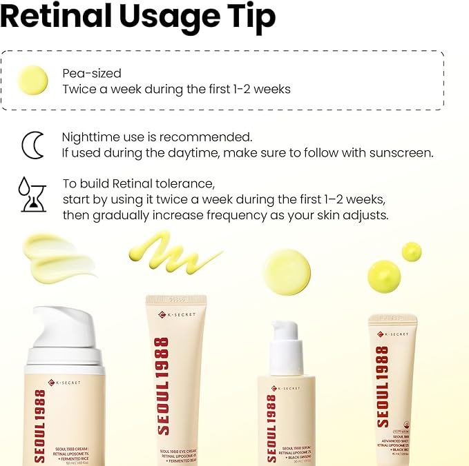 K-SECRET Seoul 1988 Retinal Eye Contour Cream | Contorno de Ojos Antiedad con 4% Retinal Liposoma + Extracto de Judía Fermentada | Niacinamida, Bakuchiol | Ojeras, Arrugas y Patas de Gallo | Cosmética Coreana | 30 ml