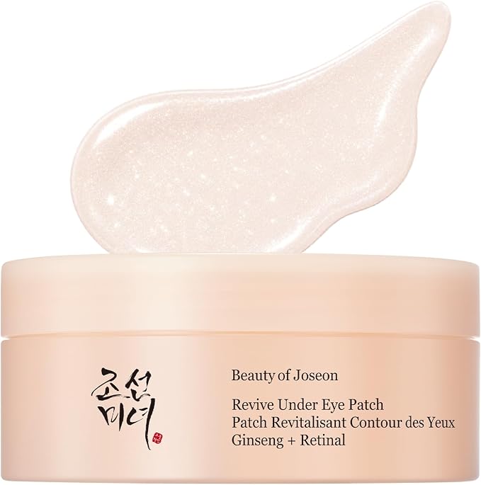 Beauty of Joseon Revive Under Eye Patch | Parches para Ojos con Ginseng y Retinal | Colágeno, Adenosina, Péptidos, Ceramida y Bakuchiol | Antibolsas, Ojeras y Arrugas | Todo Tipo de Piel | 60 unidades