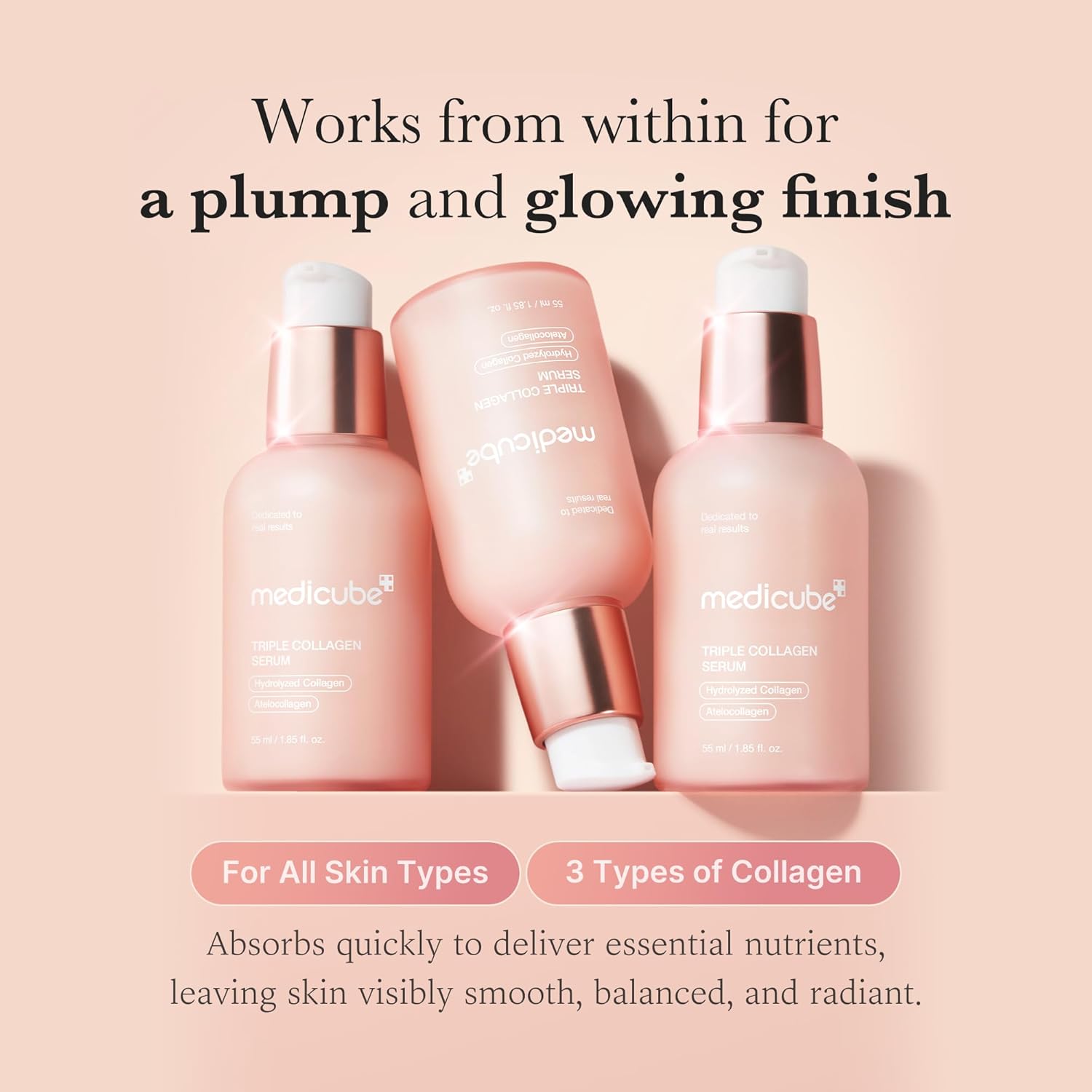 Medicube Triple Collagen Serum 4.0 - Sérum Coreano con Colágeno Hidrolizado Niacinamida y Ácido Hialurónico para Piel Firme y Hidratada Efecto Glow Glass Skin