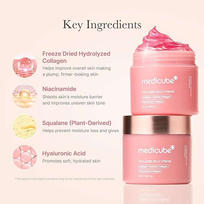 Medicube Collagen Jelly Cream | Crema Gel con Colágeno Hidrolizado + Ácido Hialurónico + Extracto de Arándano | Hidratación y Glow 24H · Piel más Firme y Jugosa · Textura Jelly Ultrafluida · K-Beauty Antiedad | 50ml