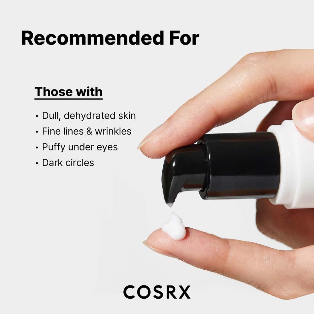 COSRX Advanced Snail Peptide Eye Cream 25 ml, crema ligera para el contorno de ojos con Snail Secretion Filtrate (mucina de caracol) + Peptide Complex‑5 (5 péptidos) + niacinamida