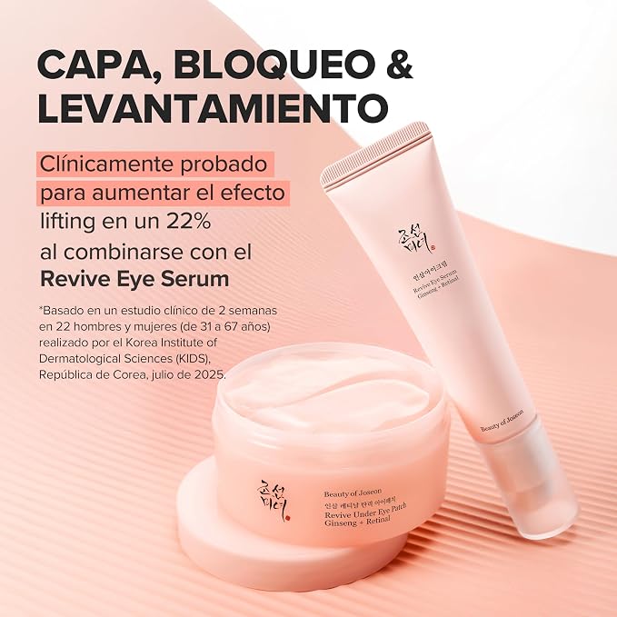 Beauty of Joseon Revive Under Eye Patch | Parches para Ojos con Ginseng y Retinal | Colágeno, Adenosina, Péptidos, Ceramida y Bakuchiol | Antibolsas, Ojeras y Arrugas | Todo Tipo de Piel | 60 unidades