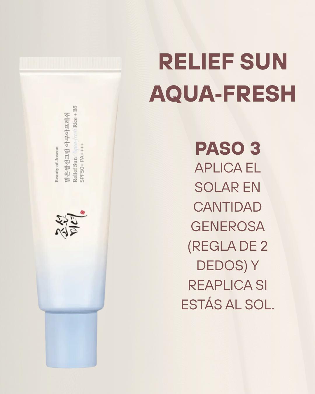 Beauty of Joseon rutina de día para poros: Green Plum Cleanser + Glow Serum Propolis & Niacinamide + Relief Sun Aqua-Fresh SPF50