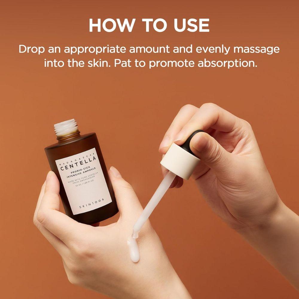 SKIN1004 Madagascar Centella Probio‑Cica Intensive Ampoule 50 ml | Sérum coreano intensivo con centella fermentada, probióticos y ceramidas para hidratar y calmar piel sensible