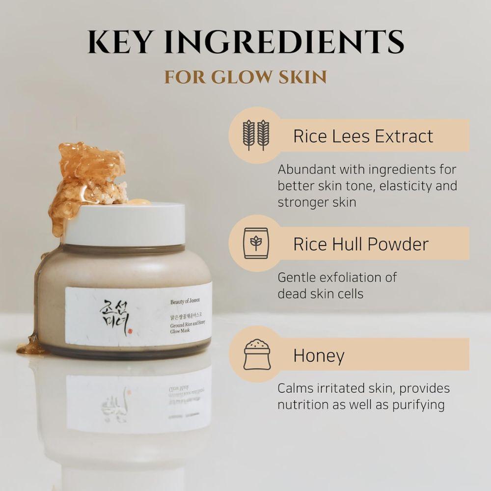 Beauty of Joseon Ground Rice and Honey Glow Mask 150 ml | Mascarilla de arroz y miel con arcilla, hidratante, exfoliación suave y efecto glow para todo tipo de piel