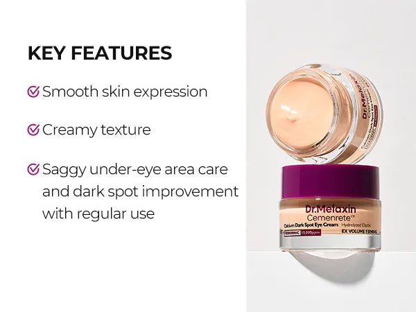 Dr. Melaxin Cemenrete Calcium Dark Spot Eye Cream | Crema Contorno Antiojeras con Tono Corrector + REBORNIC · Calcio Ionizado 10.000 PPM + Colágeno + Elastina + Niacinamida + Adenosina + Dióxido de Titanio | Cubre · Trata · Firma