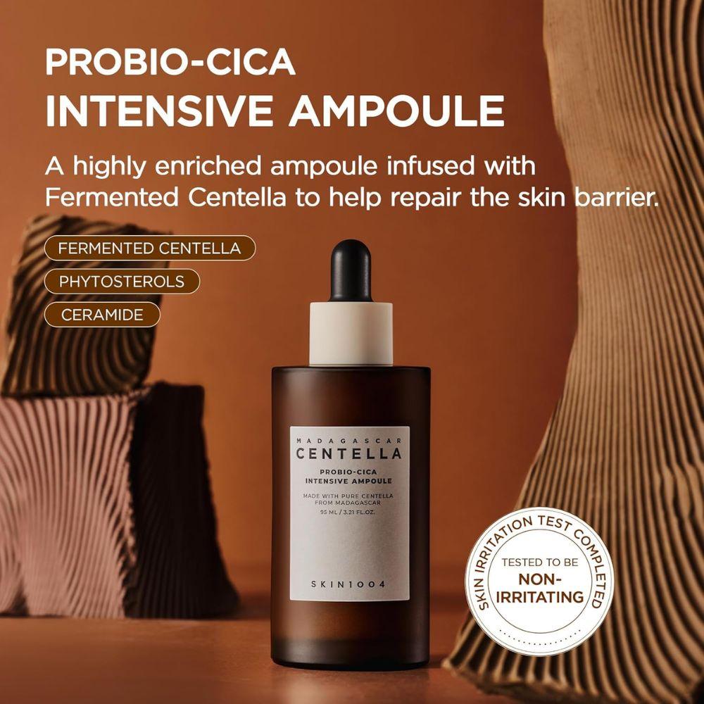 SKIN1004 Madagascar Centella Probio‑Cica Intensive Ampoule 50 ml | Sérum coreano intensivo con centella fermentada, probióticos y ceramidas para hidratar y calmar piel sensible