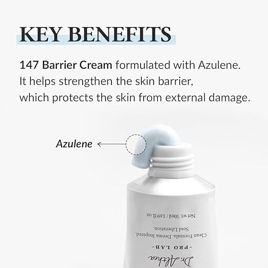 Dr. Althea 147 Barrier Cream 50 ml Crema Barrera Azulene con 4 Ceramidas y 7 Tipos de Ácido Hialurónico Vegana Reparadora e Hidratante para Piel Seca y Sensible