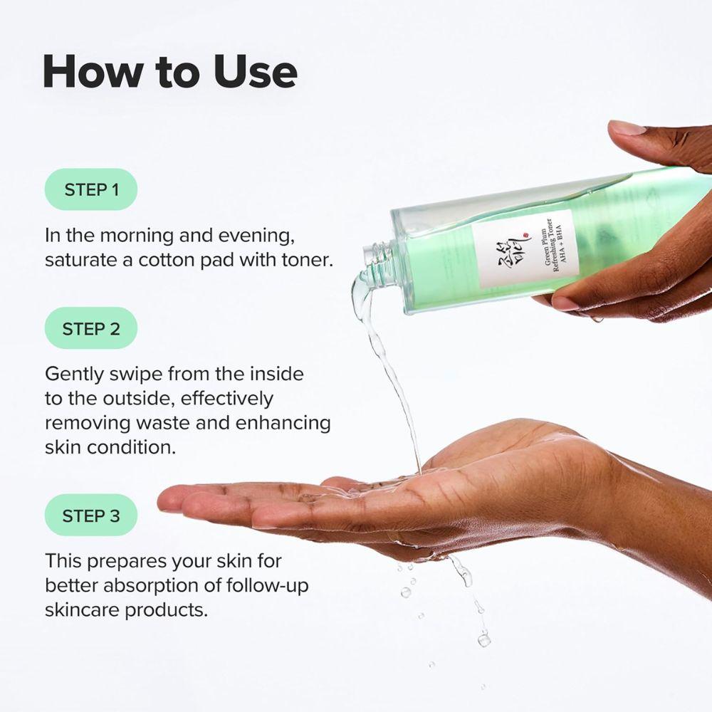 Beauty of Joseon Green Plum Refreshing Toner AHA+BHA 150ml | Tónico exfoliante suave para poros y textura