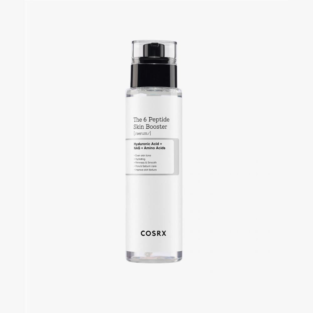 COSRX The 6 Peptide Skin Booster 150 ml, sérum/booster ligero de rápida absorción con complejo de 6 péptidos (Acetyl Hexapeptide‑8, Copper Tripeptide‑1, Palmitoyl Tripeptide‑8, Oligopeptide‑68 y más) + niacinamida + ácido hialurónico