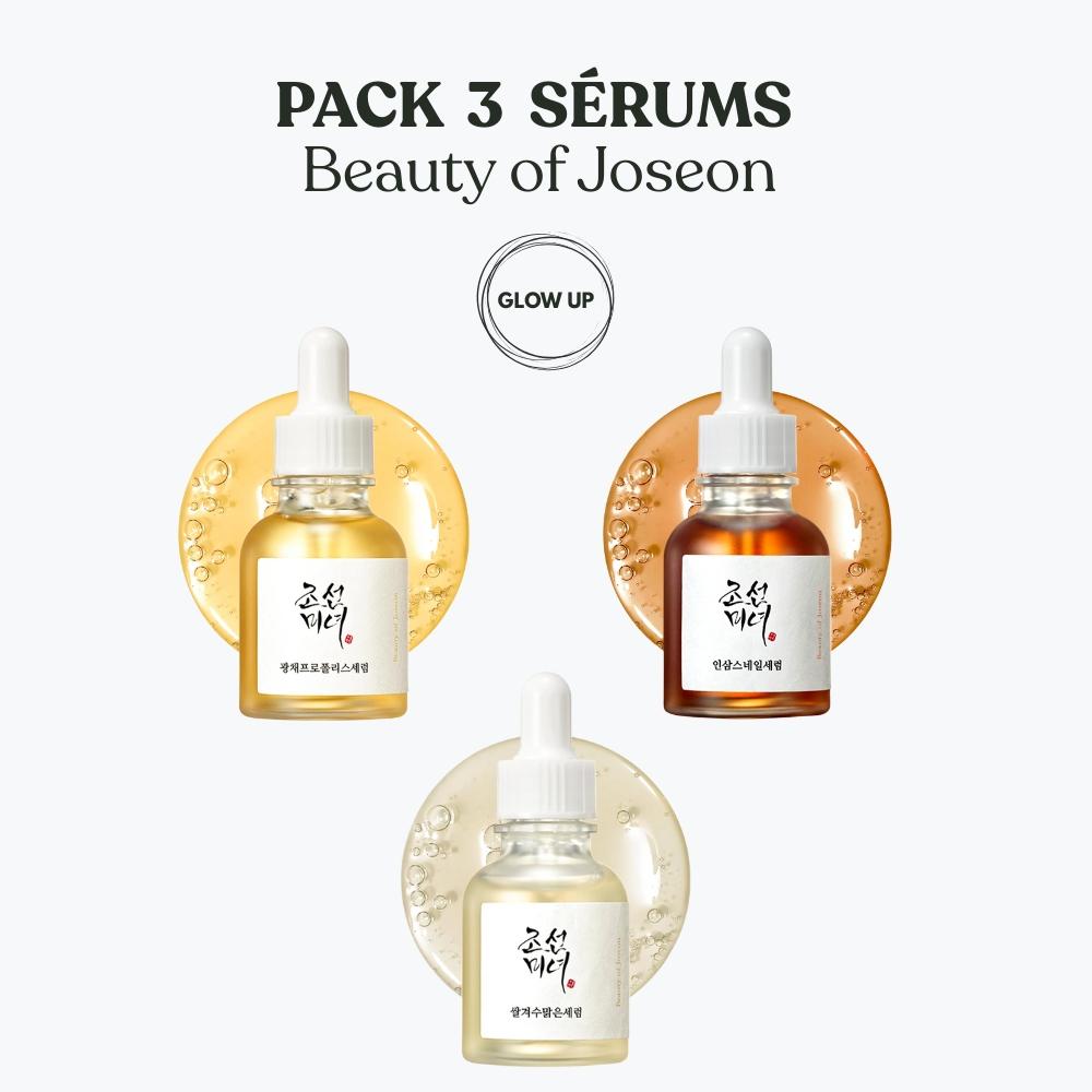 Pack 3 Sérums Beauty of Joseon 30 ml – Glow, Revive, Calming y Glow Deep – Niacinamida, Propolis, Ginseng, Arroz y Té Verde – Rutina facial coreana piel apagada, sensible y con manchas