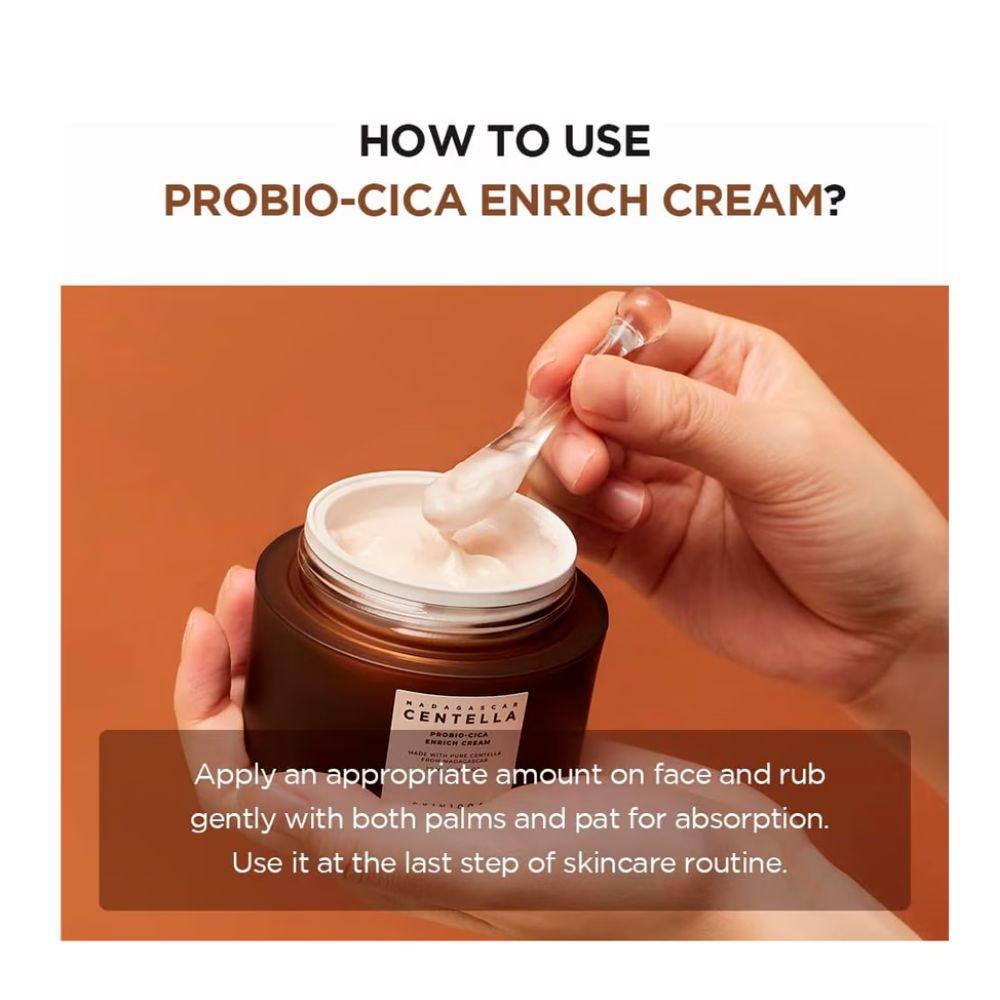 SKIN1004 Madagascar Centella Probio‑Cica Enrich Cream 50 ml | Crema facial coreana nutritiva con centella fermentada, ceramidas y manteca de karité para hidratar y calmar piel seca y sensible