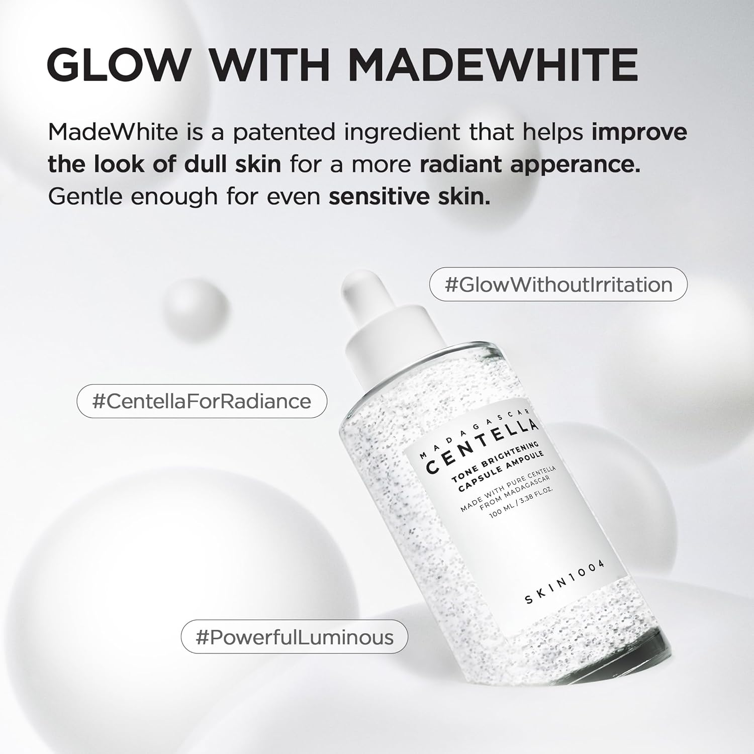SKIN1004 Madagascar Centella Tone Brightening Ampoule 100 ml | Ampolla iluminadora con niacinamida, ácido tranexámico y centella para tono más uniforme
