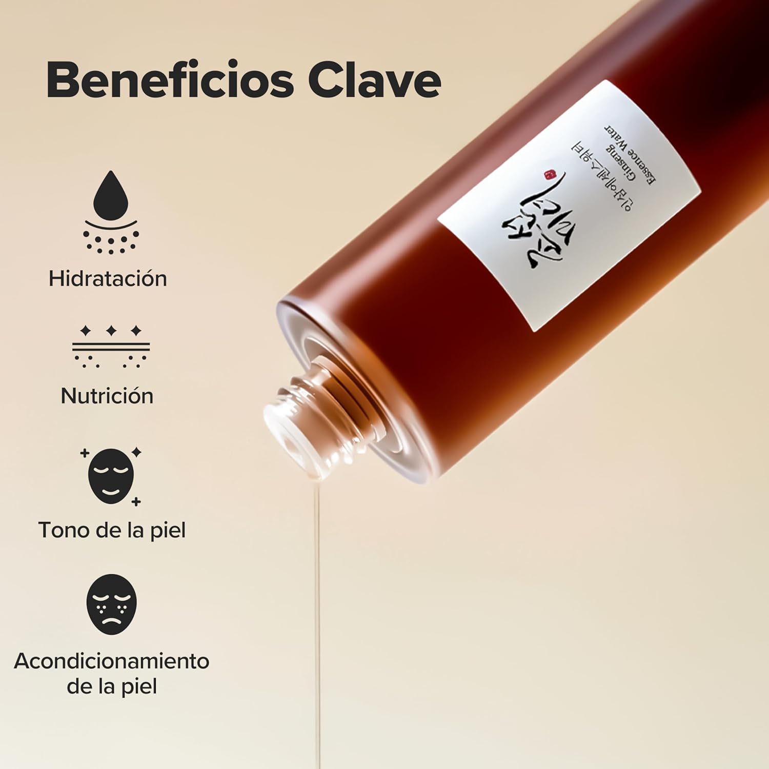 Beauty of Joseon Ginseng Essence Water 150 ml - Esencia Facial Coreana con 80% Agua de Ginseng y 2% Niacinamida - Tónico Hidratante Calmante y Antiarrugas