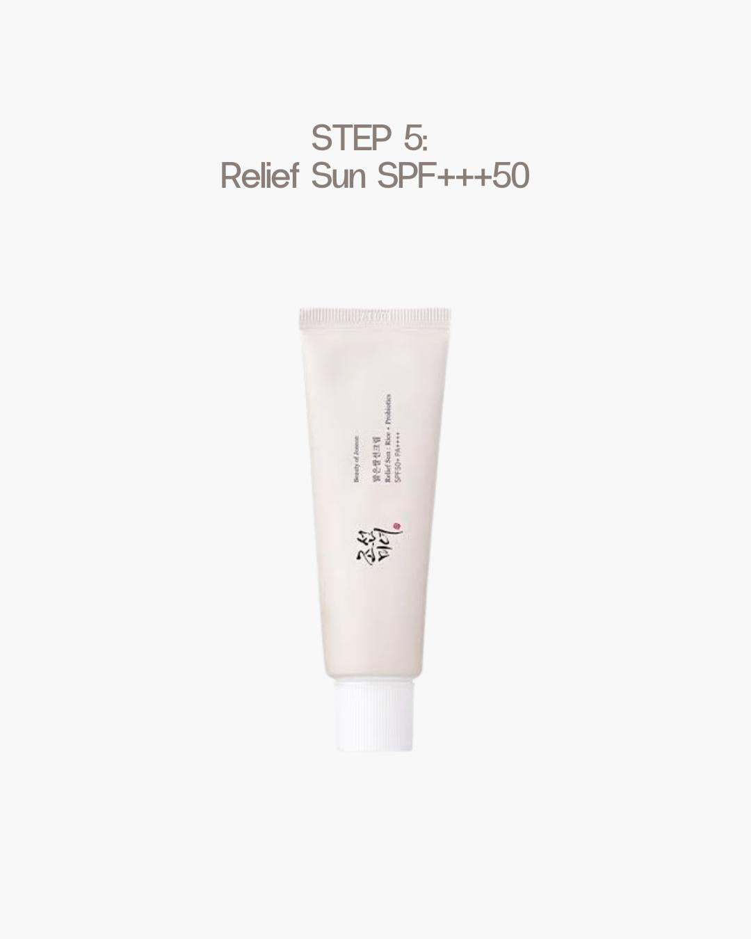 Beauty of Joseon- Pack Piel Seca & Madura (5 pasos): Ginseng Cleansing Oil + Ginseng Essence Water + Revive Serum Ginseng & Snail + Dynasty Cream + Relief Sun SPF50+