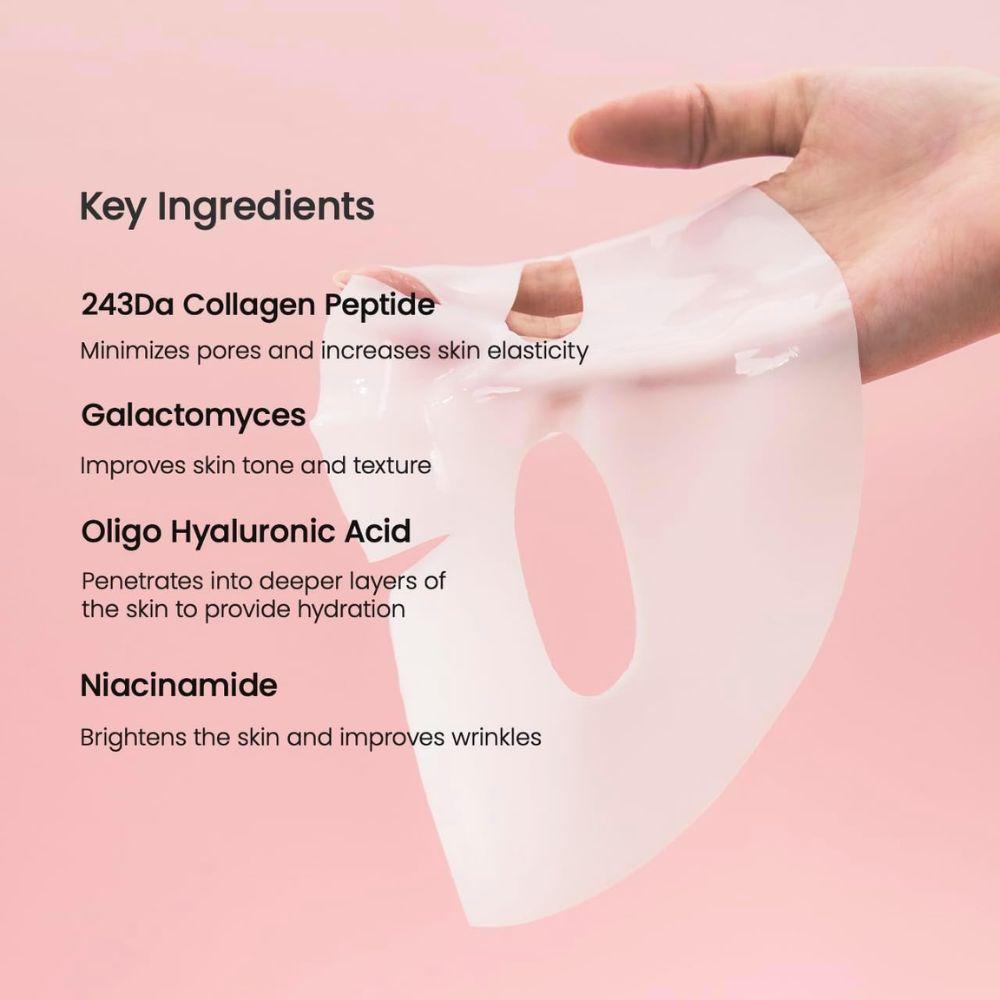 BIODANCE Bio‑Collagen Real Deep Mask 34 g | Mascarilla hidrogel hidratante nocturna | Oligo‑Ácido Hialurónico + Niacinamida (overnight glow)