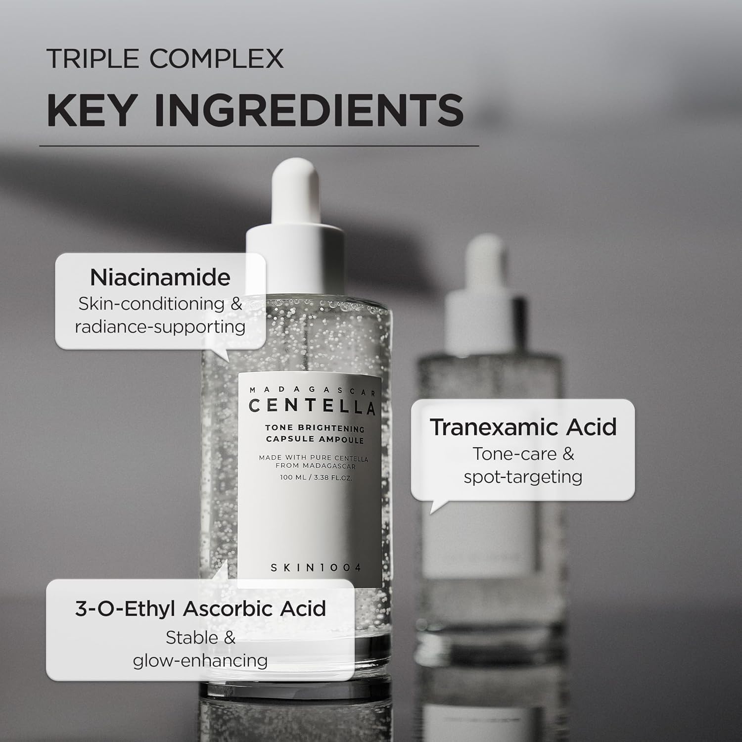 SKIN1004 Madagascar Centella Tone Brightening Ampoule 100 ml | Ampolla iluminadora con niacinamida, ácido tranexámico y centella para tono más uniforme