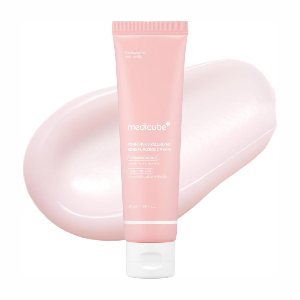 medicube PDRN Pink Hyaluronic Moisturizing Cream 50 ml crema hidratante facial con PDRN (Salmon DNA / Sodium DNA) + complejo de ácidos hialurónicos
