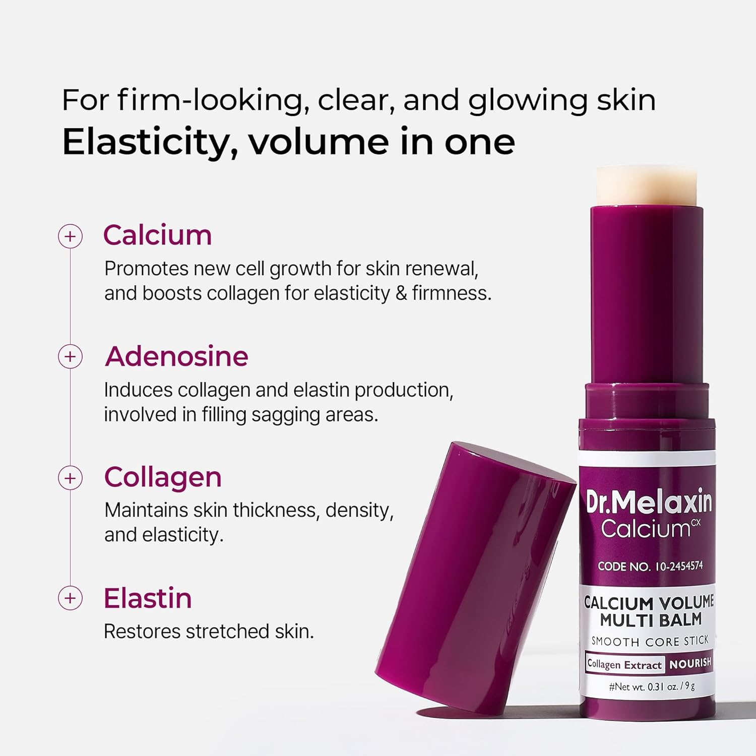 Dr. Melaxin Cemenrete Calcium Volume Multi Balm 9 g | Bálsamo en stick con calcio, colágeno y elastina para contorno de ojos y líneas de expresión